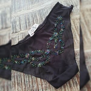 VS sequin embellished sheer panty NWT